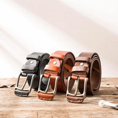 Handmade Cool Leather Mens Belt Leather Belt for Men - imessengerbags