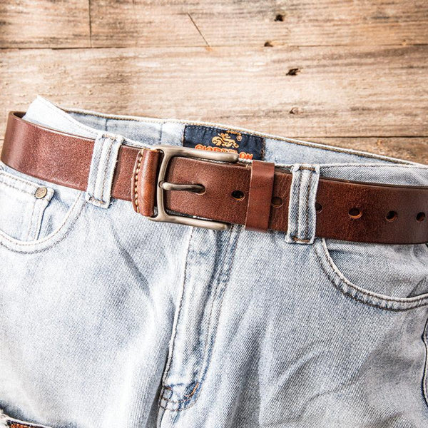 Handmade Cool Leather Mens Belt Leather Belt for Men - imessengerbags