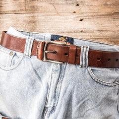 Handmade Cool Leather Mens Belt Leather Belt for Men - imessengerbags