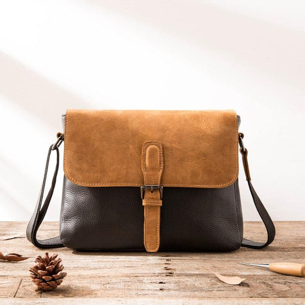 Handmade Cool Leather Mens Small Messengers Bag Shoulder Bags for Men - imessengerbags