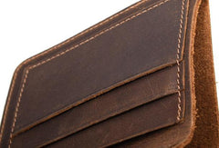 Vintage Mens Leather Slim Small Wallet Cool billfold Slim Bifold Wallets for Men - imessengerbags
