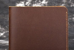 Vintage Mens Leather Slim Small Wallet Cool billfold Slim Bifold Wallets for Men - imessengerbags
