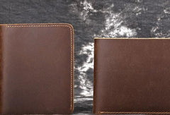 Vintage Mens Leather Slim Small Wallet Cool billfold Slim Bifold Wallets for Men - imessengerbags