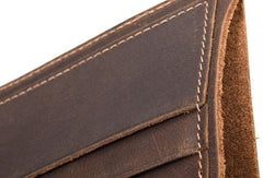 Vintage Mens Leather Slim Small Wallet Cool billfold Slim Bifold Wallets for Men - imessengerbags