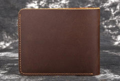 Vintage Mens Leather Slim Small Wallet Cool billfold Slim Bifold Wallets for Men - imessengerbags
