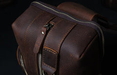 Handmade Genuine Leather Coffee Mens Cool Sling Pack Bag Crossbody Bag Chest Bag for men - imessengerbags
