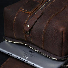 Handmade Genuine Leather Coffee Mens Cool Sling Pack Bag Crossbody Bag Chest Bag for men - imessengerbags