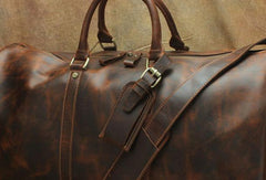 Leather Mens Weekender Bag Travel Bag Duffle Bag Vintage Overnight Bag Bag - imessengerbags