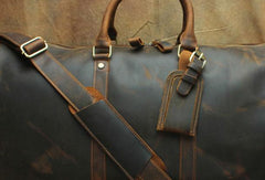 Leather Mens Weekender Bag Travel Bag Duffle Bag Vintage Overnight Bag Bag - imessengerbags
