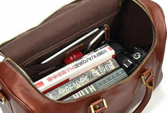 Cool Leather Mens Duffle Bag Travel Bag Weekender Bag Overnight Bag for Men