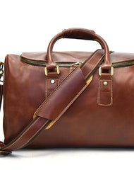 Cool Leather Mens Duffle Bag Travel Bag Weekender Bag Overnight Bag for Men - imessengerbags