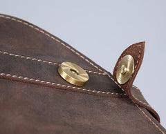 Handmade Genuine Leather Brown Mens Cool Backpack Large Travel Bag Hiking Bag for Men