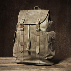 Handmade Genuine Leather Brown Mens Cool Backpack Large Travel Bag Hiking Bag for Men