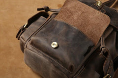 Handmade Genuine Leather Mens Cool Backpack Sling Bag Large Travel Bag Hiking Bag for Men