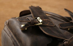 Handmade Genuine Leather Mens Cool Backpack Sling Bag Large Travel Bag Hiking Bag for Men