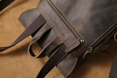 Handmade Genuine Leather Mens Cool Backpack Sling Bag Large Travel Bag Hiking Bag for Men