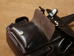 Handmade Genuine Leather Mens Cool Backpack Sling Bag Large Travel Bag Hiking Bag for Men