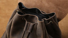 Handmade Genuine Leather Mens Cool Backpack Sling Bag Large Travel Bag Hiking Bag for Men