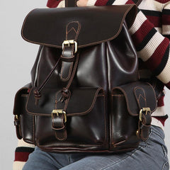 Handmade Genuine Leather Mens Cool Backpack Sling Bag Large Travel Bag Hiking Bag for Men