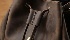 Handmade Genuine Leather Mens Cool Backpack Sling Bag Large Travel Bag Hiking Bag for Men