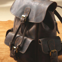 Handmade Genuine Leather Mens Cool Backpack Sling Bag Large Travel Bag Hiking Bag for Men