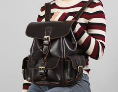 Handmade Genuine Leather Mens Cool Backpack Sling Bag Large Travel Bag Hiking Bag for Men