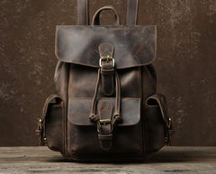 Handmade Genuine Leather Mens Cool Backpack Sling Bag Large Travel Bag Hiking Bag for Men