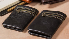 Handmade Genuine Leather Mens Cool billfold Leather Wallet Men Small Wallets Bifold for Men - imessengerbags