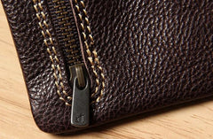Handmade Genuine Leather Mens Cool billfold Leather Wallet Men Small Wallets Bifold for Men - imessengerbags