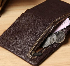 Handmade Genuine Leather Mens Cool billfold Leather Wallet Men Small Wallets Bifold for Men - imessengerbags