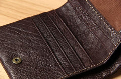 Handmade Genuine Leather Mens Cool billfold Leather Wallet Men Small Wallets Bifold for Men - imessengerbags