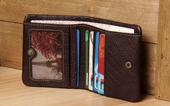 Handmade Genuine Leather Mens Cool billfold Leather Wallet Men Small Wallets Bifold for Men - imessengerbags