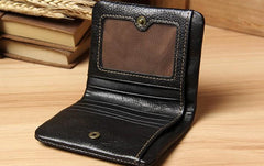 Handmade Genuine Leather Mens Cool billfold Leather Wallet Men Small Wallets Bifold for Men - imessengerbags