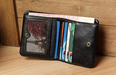 Handmade Genuine Leather Mens Cool billfold Leather Wallet Men Small Wallets Bifold for Men - imessengerbags