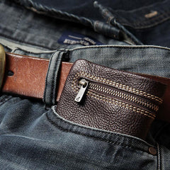 Handmade Genuine Leather Mens Cool billfold Leather Wallet Men Small Wallets Bifold for Men - imessengerbags