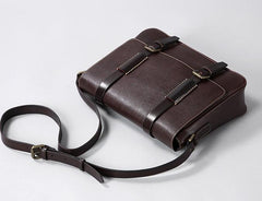 Handmade Genuine Leather Mens Cool Shoulder Bag Messenger Bag Cycling Bag for men