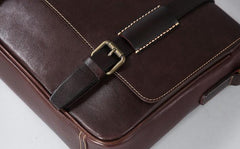 Handmade Genuine Leather Mens Cool Shoulder Bag Messenger Bag Cycling Bag for men