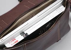Handmade Genuine Leather Mens Cool Shoulder Bag Messenger Bag Cycling Bag for men - imessengerbags