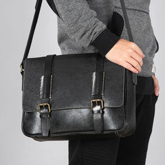 Handmade Genuine Leather Mens Cool Shoulder Bag Messenger Bag Cycling Bag for men - imessengerbags