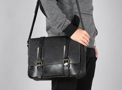 Handmade Genuine Leather Mens Cool Shoulder Bag Messenger Bag Cycling Bag for men - imessengerbags
