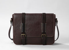 Handmade Genuine Leather Mens Cool Shoulder Bag Messenger Bag Cycling Bag for men