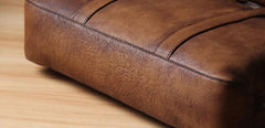 Handmade Genuine Leather Vintage Mens Brown Gray Cool Handbag Briefcase Work Bag Business Bag for men