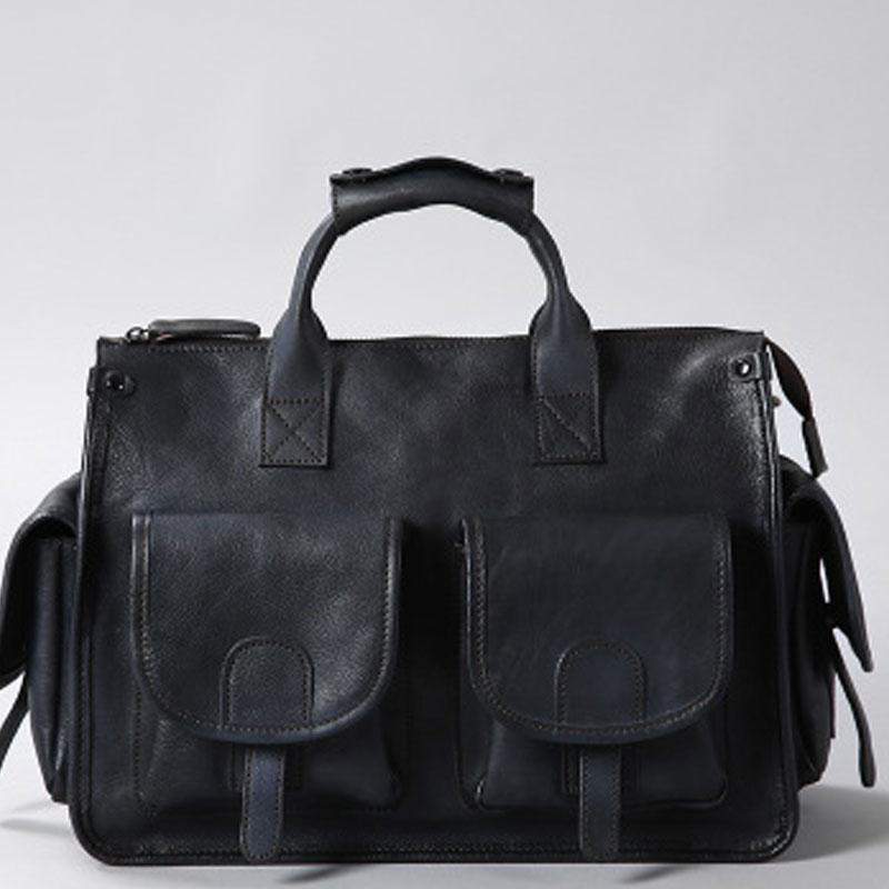 Handmade Genuine Leather Vintage Brown Mens Travel Bag Cool Messenger Bag Shoulder Bag Handbag for Men - imessengerbags