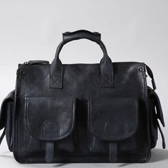 Handmade Genuine Leather Vintage Brown Mens Travel Bag Cool Messenger Bag Shoulder Bag Handbag for Men - imessengerbags