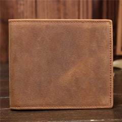 Vintage Cool Leather Mens Small Wallets Cool billfold Slim Bifold Wallets for Men - imessengerbags