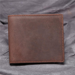 Vintage Cool Leather Mens Small Wallets Cool billfold Slim Bifold Wallets for Men - imessengerbags