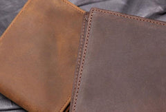Vintage Cool Leather Mens Small Wallets Cool billfold Slim Bifold Wallets for Men - imessengerbags