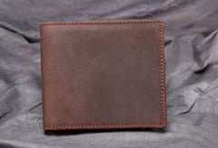 Vintage Cool Leather Mens Small Wallets Cool billfold Slim Bifold Wallets for Men - imessengerbags