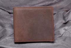 Vintage Cool Leather Mens Small Wallets Cool billfold Slim Bifold Wallets for Men