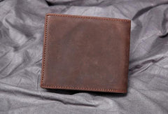 Vintage Cool Leather Mens Small Wallets Cool billfold Slim Bifold Wallets for Men - imessengerbags